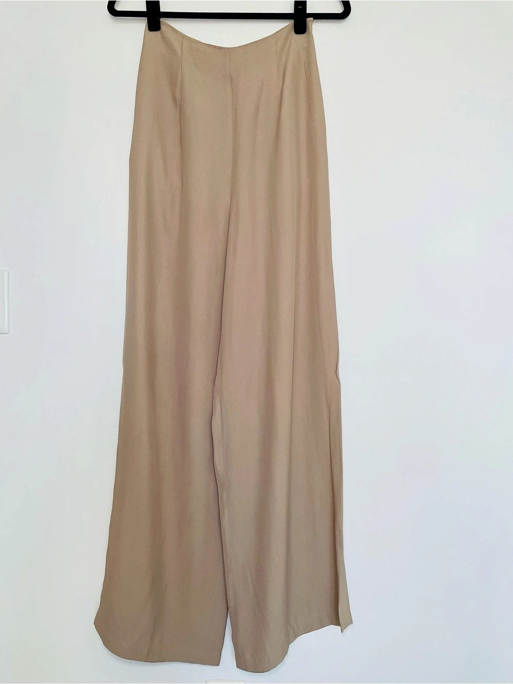 Vintage 90s JAX Mr Jax Taupe High Rise Wide Leg Viscose Pants Sz 4 - Picture 4 of 8